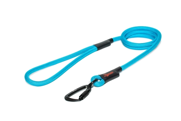 klassische Hundeleine TWIST - L - 115cm - hellblau
